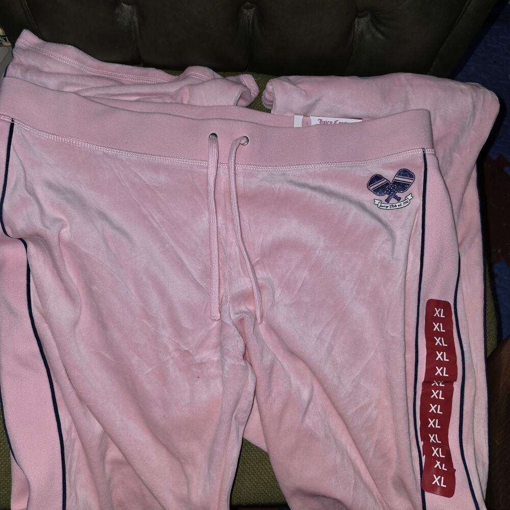 Juicy Couture Pink Cotton Velour Pants XL NWT